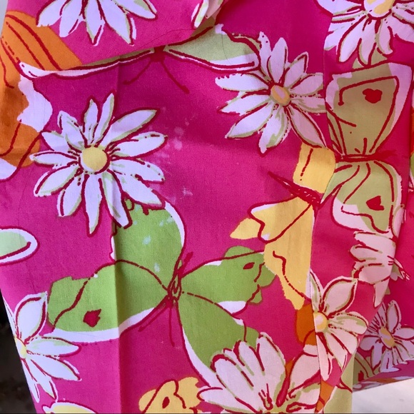 Palm Lily daisy butterfly print capris - Picture 6 of 6